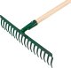 Verto Grabie uniwersalne proste, 18 zębów, głowica nitowana, trzonek drewniany 2