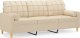 vidaXL 3-osobowa sofa z poduszkami, kremowa, 180 cm, tkanina 2