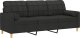 vidaXL 3-osobowa sofa z poduszkami, czarna, 180 cm, tkanina 3