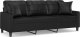 vidaXL 3-osobowa sofa z poduszkami, czarna, 180 cm, sztuczna skóra 2