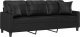 vidaXL 3-osobowa sofa z poduszkami, czarna, 180 cm, sztuczna skóra 3