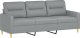 vidaXL 3-osobowa sofa z poduszkami, jasnoszara, 180 cm, tkanina 4