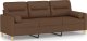 vidaXL 3-osobowa sofa z poduszkami, brązowa, 180 cm, tkanina 2