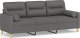 vidaXL 3-osobowa sofa z poduszkami, ciemnoszara, 180 cm, tkanina 2