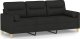 vidaXL 3-osobowa sofa z poduszkami, czarna, 180 cm, tkanina 2