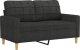 vidaXL 2-osobowa sofa z poduszkami, czarna, 120 cm, tkanina 4