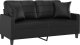 vidaXL 2-osobowa sofa z poduszkami, czarna, 140 cm, sztuczna skóra 3