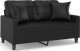 vidaXL 2-osobowa sofa z poduszkami, czarna, 120 cm, sztuczna skóra 2