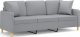 vidaXL 3-osobowa sofa z poduszkami, jasnoszara, 180 cm, tkanina 2