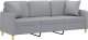 vidaXL 3-osobowa sofa z poduszkami, jasnoszara, 180 cm, tkanina 3
