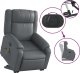 vidaXL Podnoszony fotel masujący, rozkładany, szary, ekoskóra 6