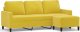 vidaXL 3-osobowa sofa z podnóżkiem, żółta, 180 cm, aksamit 2
