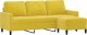 vidaXL 3-osobowa sofa z podnóżkiem, żółta, 180 cm, aksamit 3