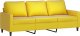 vidaXL 3-osobowa sofa z podnóżkiem, żółta, 180 cm, aksamit 4
