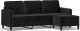 vidaXL 3-osobowa sofa z podnóżkiem, czarna, 180 cm, aksamit 2