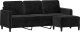 vidaXL 3-osobowa sofa z podnóżkiem, czarna, 180 cm, aksamit 3