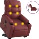 vidaXL Rozkładany fotel pionizujący z masażem, elektryczny, bordowy 2