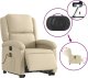 vidaXL Podnoszony fotel masujący, elektryczny, rozkładany, kremowy 6