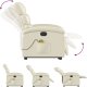 vidaXL Rozkładany fotel pionizujący z masażem, elektryczny, kremowy 6