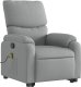 vidaXL Podnoszony fotel masujący, rozkładany, jasnoszary, tkanina 4