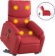 vidaXL Rozkładany fotel pionizujący z masażem, elektryczny, czerwony 2