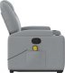 vidaXL Podnoszony fotel masujący, rozkładany, jasnoszary, tkanina 10