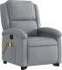 vidaXL Podnoszony fotel masujący, rozkładany, jasnoszary, tkanina 4
