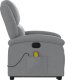 vidaXL Podnoszony fotel masujący, rozkładany, jasnoszary, tkanina 10