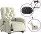 vidaXL Rozkładany fotel pionizujący z masażem, elektryczny, kremowy 6