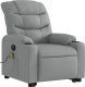 vidaXL Podnoszony fotel masujący, rozkładany, jasnoszary, tkanina 4