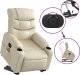vidaXL Rozkładany fotel pionizujący z masażem, elektryczny, kremowy 11