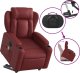 vidaXL Rozkładany fotel pionizujący z masażem, elektryczny, bordowy 11