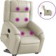 vidaXL Rozkładany fotel pionizujący z masażem, elektryczny, kremowy 2