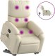 vidaXL Rozkładany fotel pionizujący z masażem, elektryczny, kremowy 2