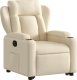 vidaXL Podnoszony fotel rozkładany, kremowy, obity tkaniną 4