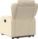 vidaXL Podnoszony fotel rozkładany, kremowy, obity tkaniną 5