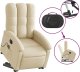 vidaXL Podnoszony fotel masujący, elektryczny, rozkładany, kremowy 6