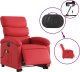 vidaXL Rozkładany fotel pionizujący z masażem, elektryczny, czerwony 5