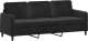 vidaXL Sofa 3-osobowa, czarny, 180 cm, tapicerowana aksamitem 2