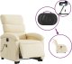 vidaXL Podnoszony fotel masujący, elektryczny, rozkładany, kremowy 5