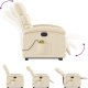 vidaXL Podnoszony fotel masujący, elektryczny, rozkładany, kremowy 6