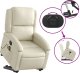 vidaXL Rozkładany fotel pionizujący z masażem, elektryczny, kremowy 11