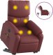 vidaXL Rozkładany fotel pionizujący z masażem, elektryczny, bordowy 2