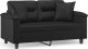 vidaXL 2-osobowa sofa z poduszkami, czarna, 120 cm, sztuczna skóra 2