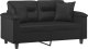 vidaXL 2-osobowa sofa z poduszkami, czarna, 120 cm, sztuczna skóra 3