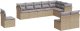 vidaXL 10-cz. zestaw mebli ogrodowych z poduszkami, beżowy, polirattan 2