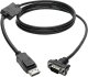 Kabel Eaton Eaton Tripp Lite Series DisplayPort 1.2 to VGA Active Adapter Cable (DP with Latches to HD15 M/M), 3 ft. (0.9 m) - Videokabel - DisplayPort (M) zu HD-15 (VGA) (M) - 91 cm - aktiv, eingerastet - Schwarz 2