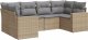 vidaXL 6-cz. zestaw mebli ogrodowych z poduszkami, beżowy, polirattan 2