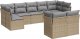 vidaXL 9-cz. zestaw mebli ogrodowych z poduszkami, beżowy, polirattan 2