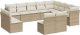 vidaXL 12-cz. zestaw mebli ogrodowych z poduszkami, beżowy, polirattan 2